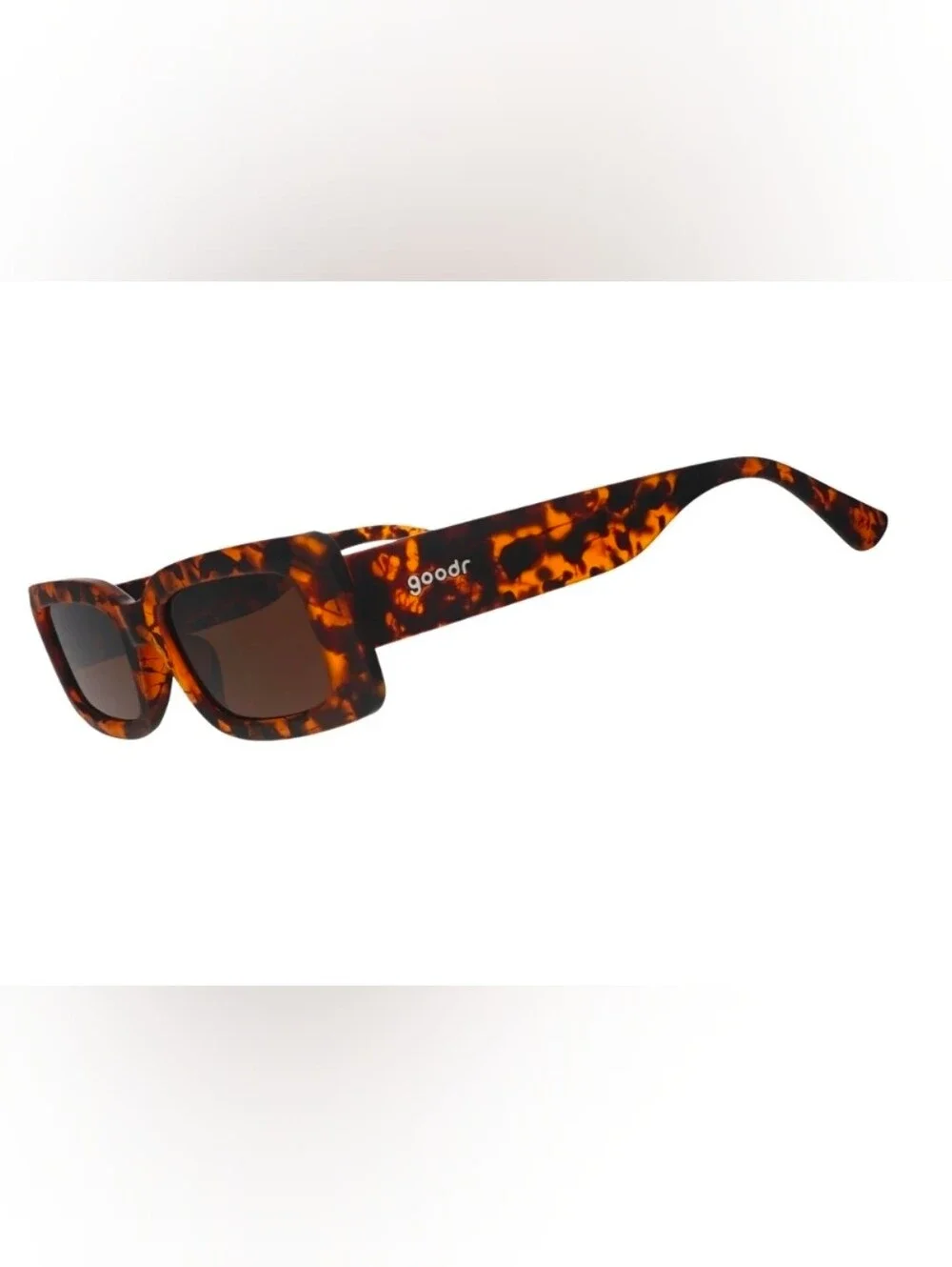 NEW Goodr Luxe G Came Here To Be Seen Tortoise Brown Square Sunglasses